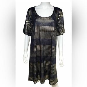Expressi A line metallic Chic Black and Gold Dress